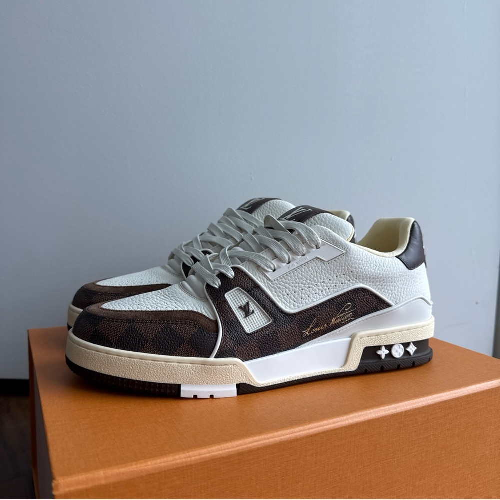 Louis Vuitton Damier LV Trainer White Mocha - LV Size 10/New